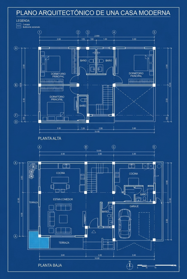pLANO ARQUITECTÓNICO DE UNA CASA